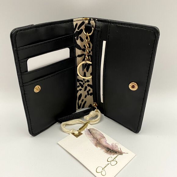 Jessica Simpson Two Tone Python Meteorite Small Black Wallet 13JS9APMX-MTP - Picture 3 of 5